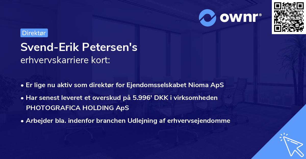 Svend-Erik Petersen's erhvervskarriere kort