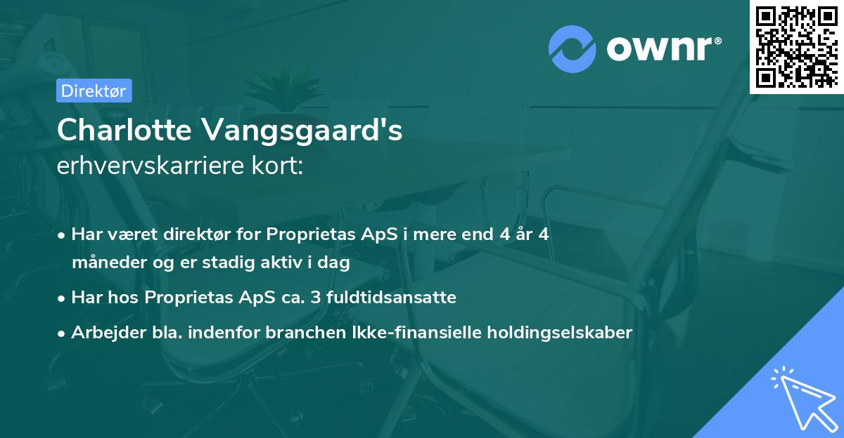 Charlotte Vangsgaard's erhvervskarriere kort