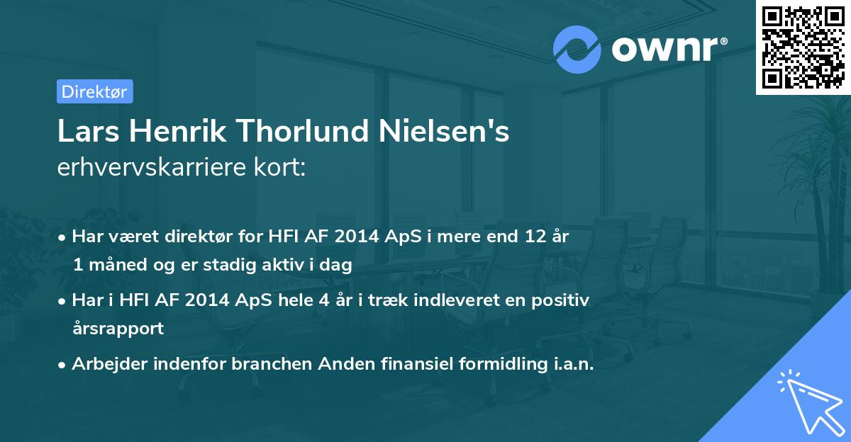 Lars Henrik Thorlund Nielsen's erhvervskarriere kort