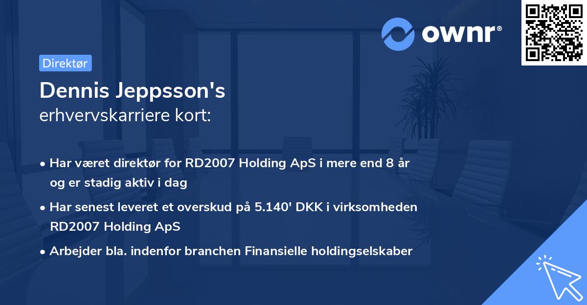 Dennis Jeppsson's erhvervskarriere kort
