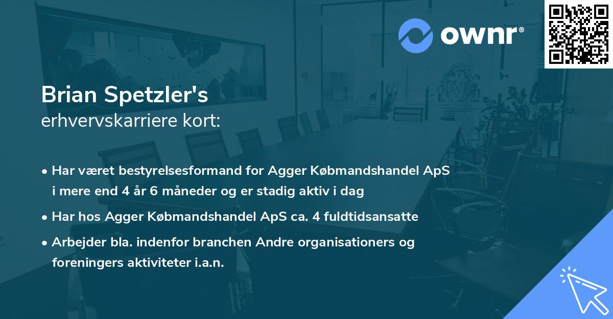 Brian Spetzler's erhvervskarriere kort