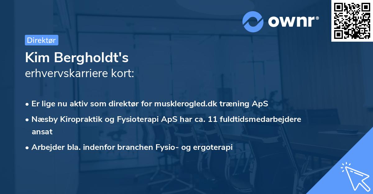 Kim Bergholdt's erhvervskarriere kort