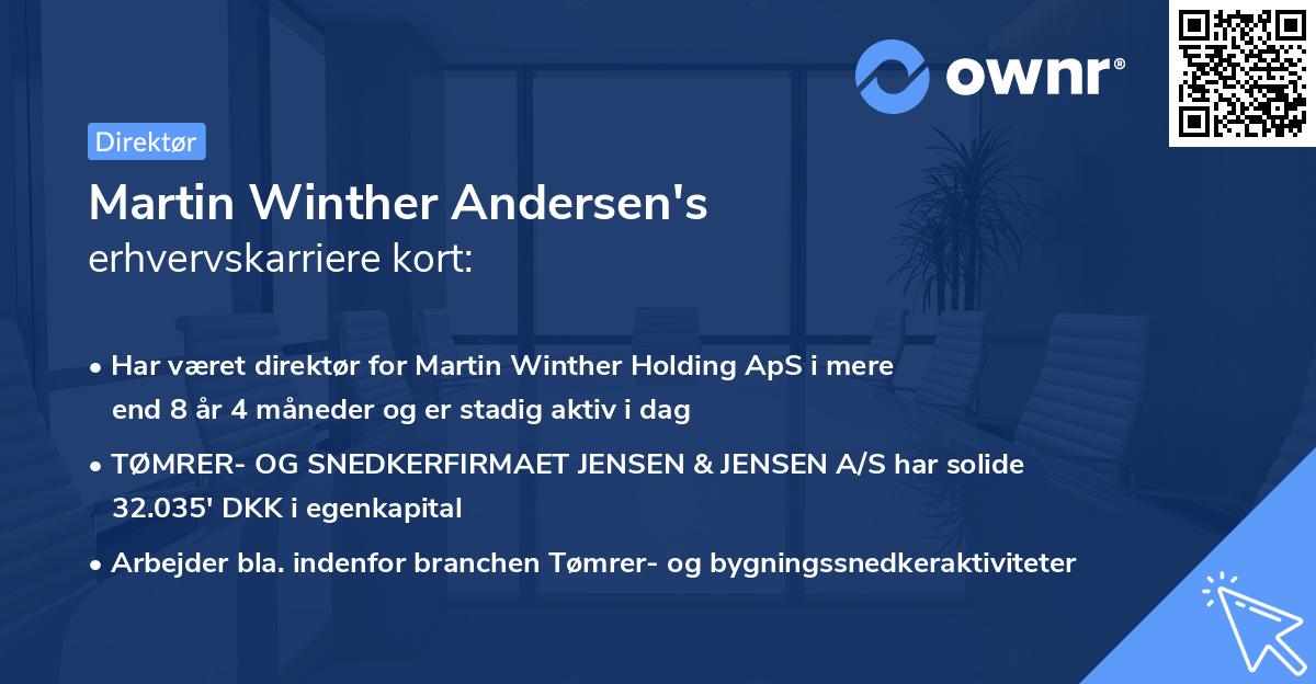 Martin Winther Andersen's erhvervskarriere kort