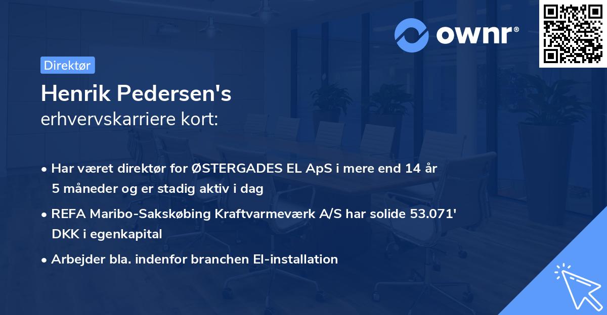 Henrik Pedersen's erhvervskarriere kort