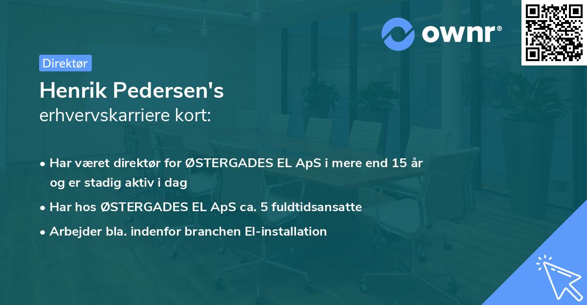 Henrik Pedersen's erhvervskarriere kort