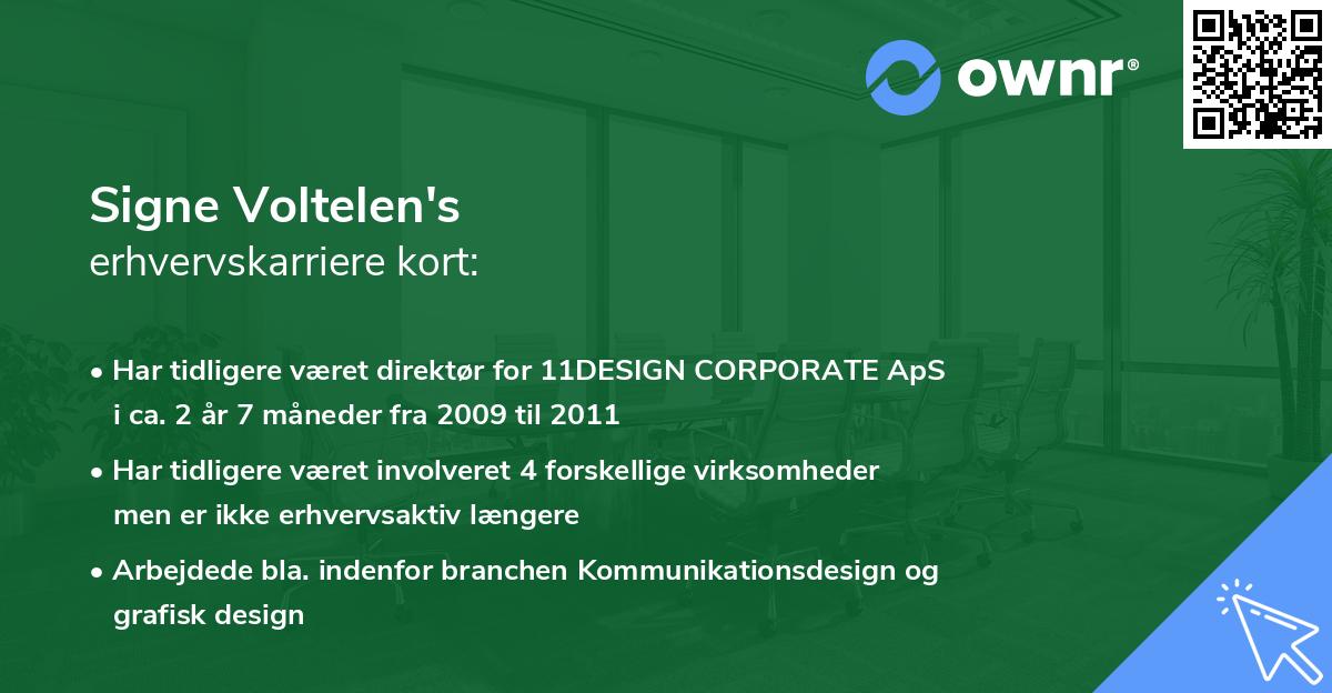 Signe Voltelen's erhvervskarriere kort