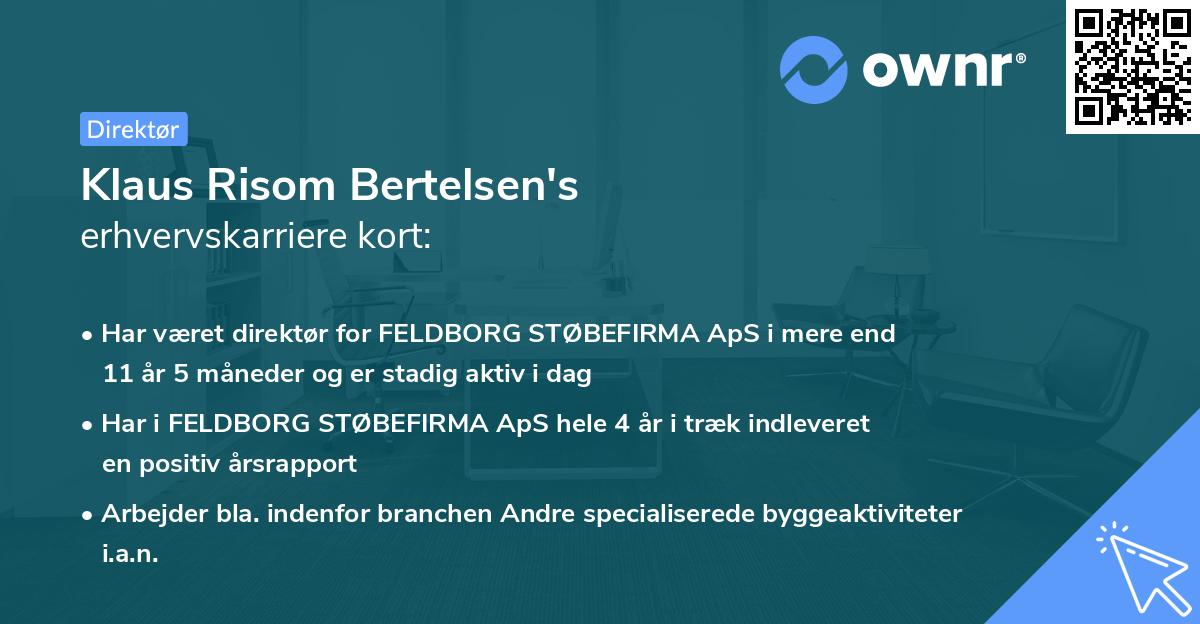 Klaus Risom Bertelsen's erhvervskarriere kort