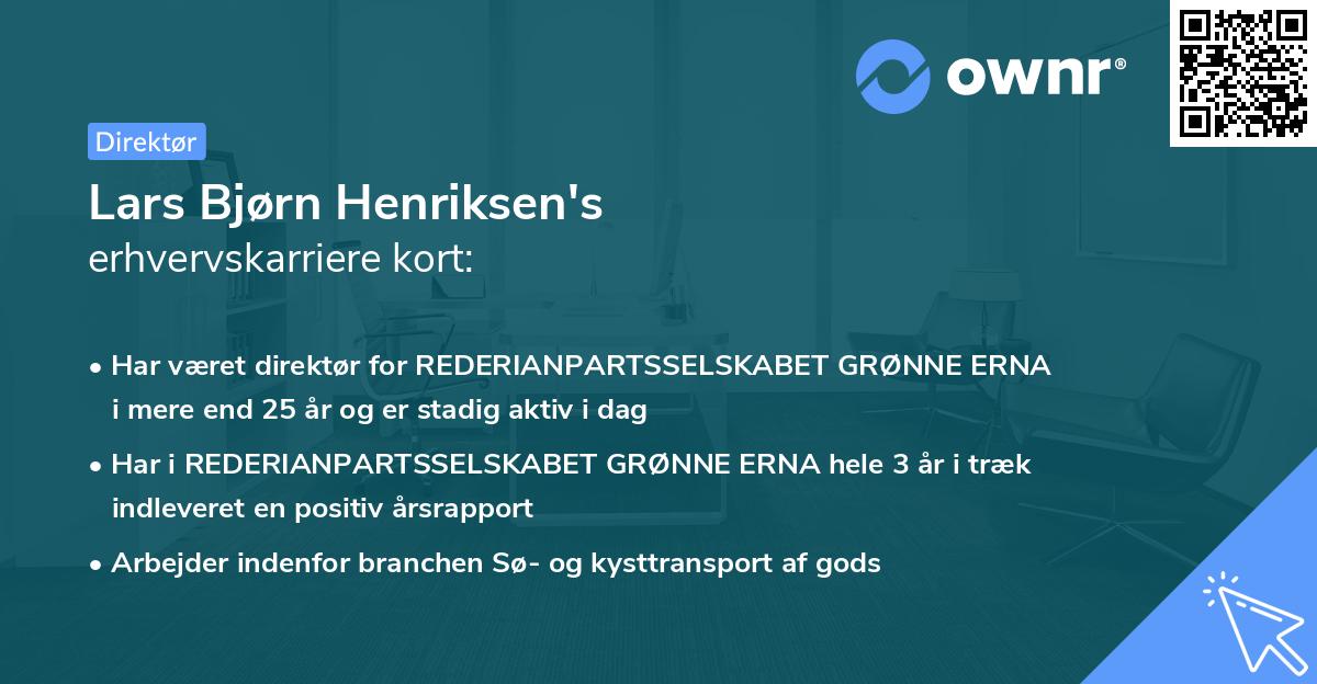 Lars Bjørn Henriksen's erhvervskarriere kort