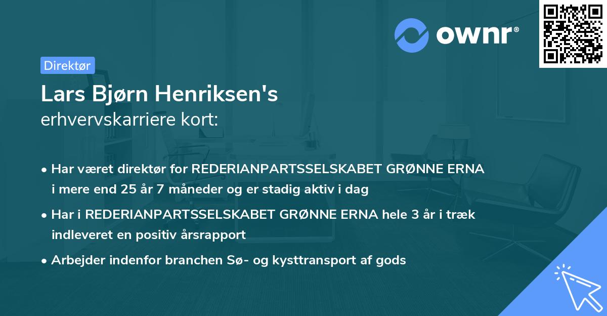 Lars Bjørn Henriksen's erhvervskarriere kort
