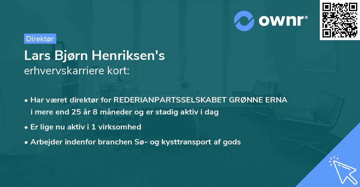 Lars Bjørn Henriksen's erhvervskarriere kort