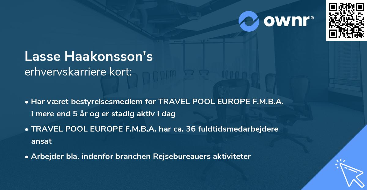 Lasse Haakonsson's erhvervskarriere kort