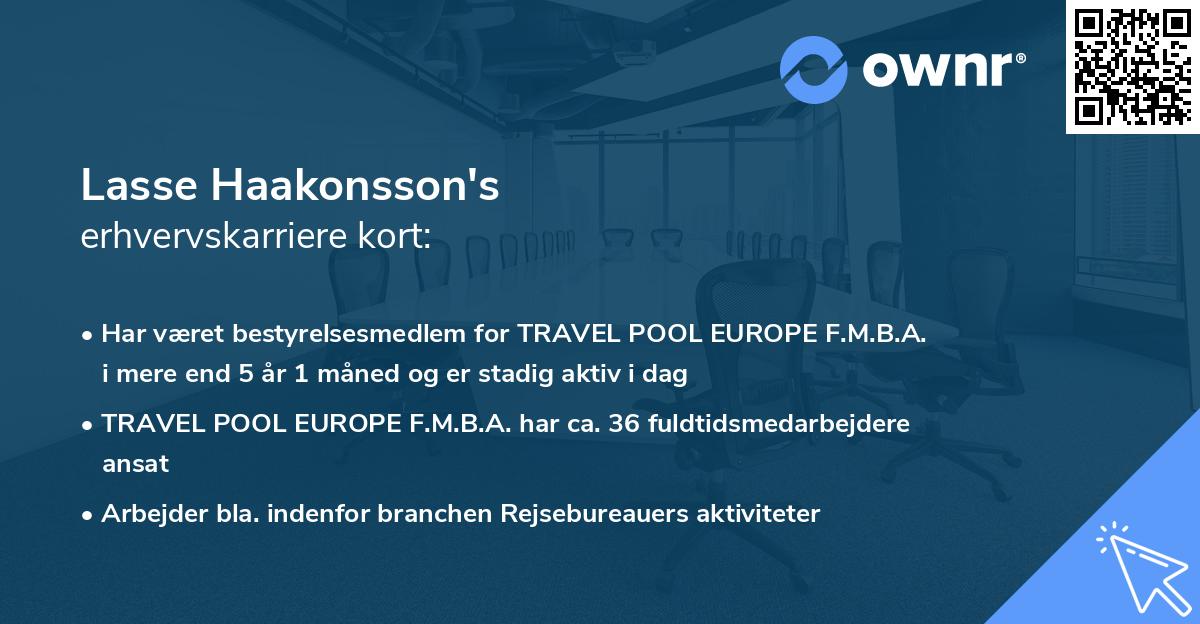 Lasse Haakonsson's erhvervskarriere kort