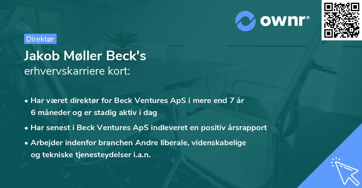 Jakob Møller Beck's erhvervskarriere kort