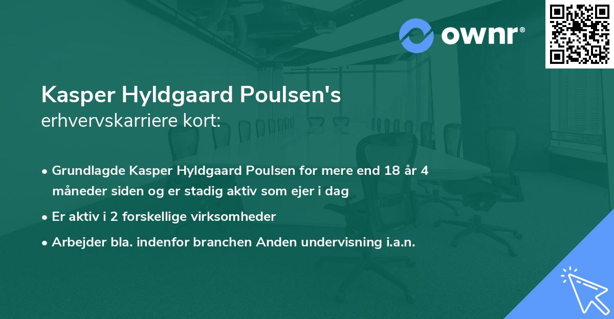 Kasper Hyldgaard Poulsen's erhvervskarriere kort