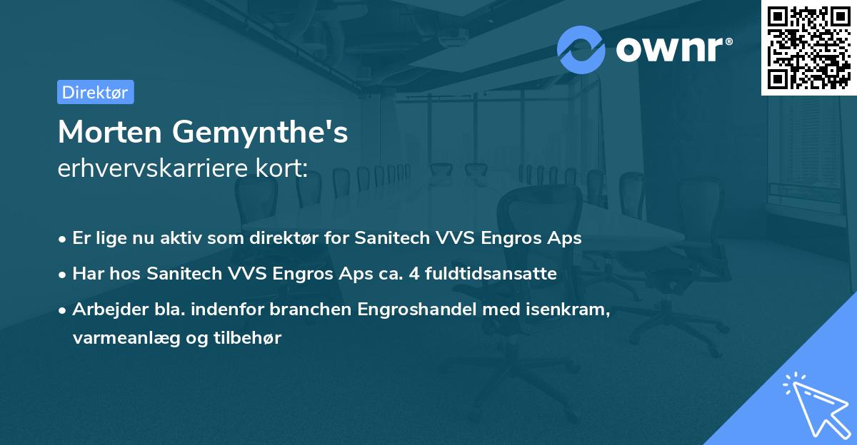 Morten Gemynthe's erhvervskarriere kort