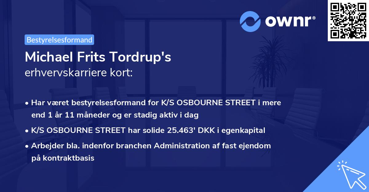 Michael Frits Tordrup's erhvervskarriere kort