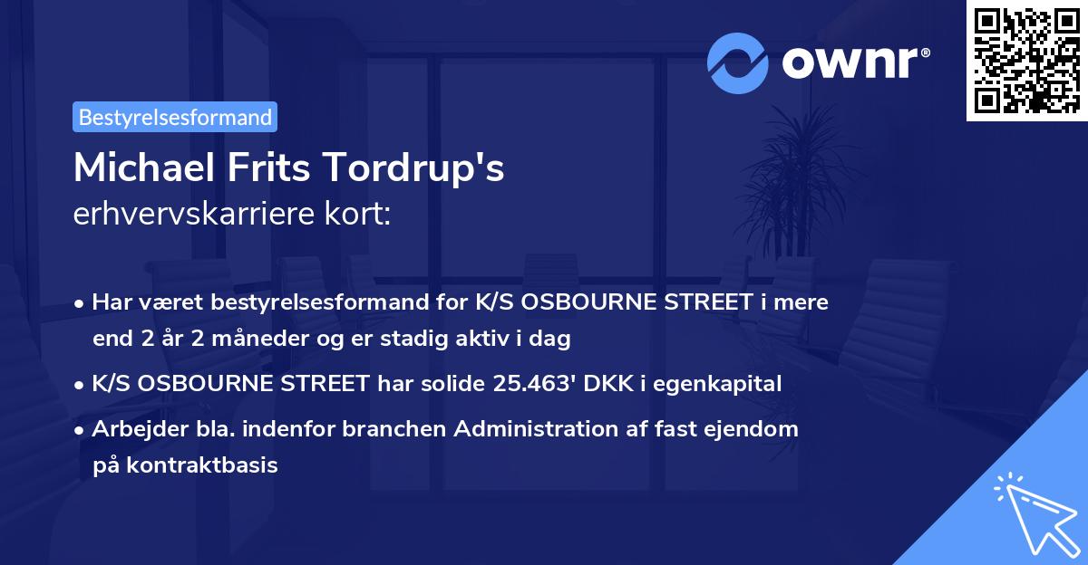 Michael Frits Tordrup's erhvervskarriere kort