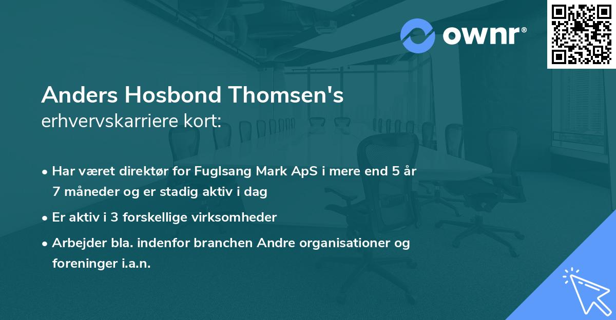 Anders Hosbond Thomsen's erhvervskarriere kort