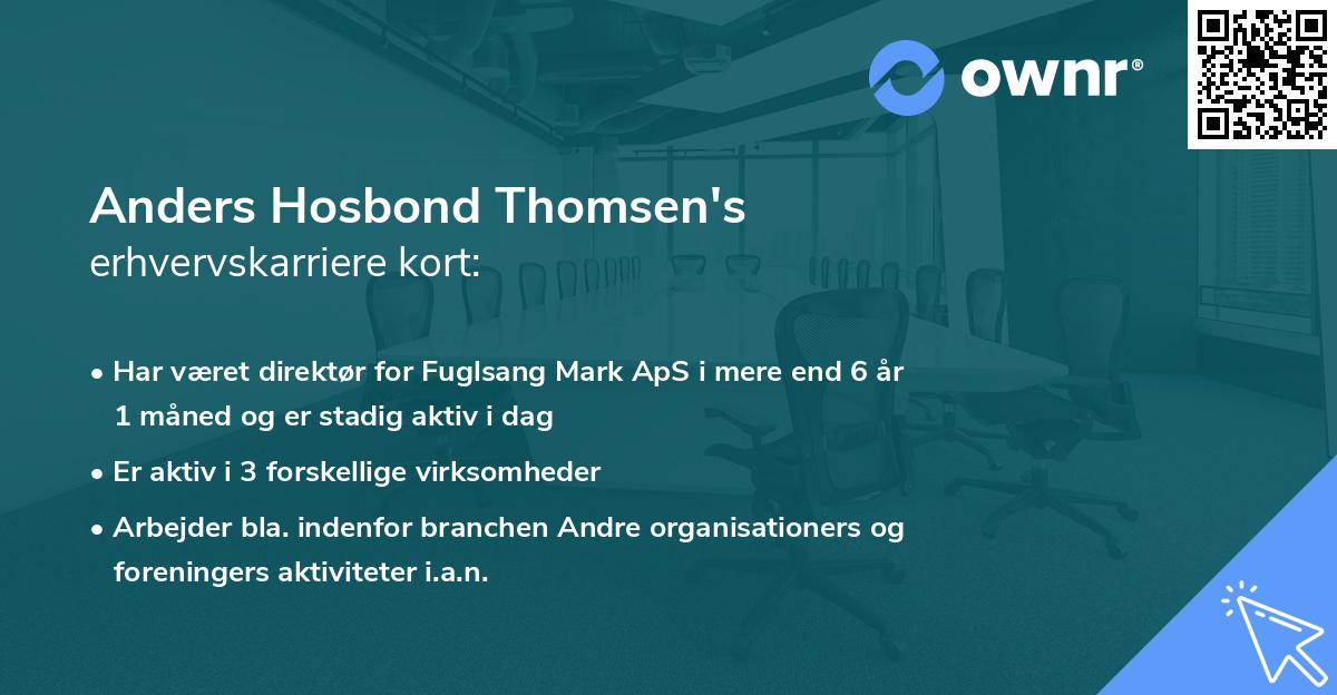 Anders Hosbond Thomsen's erhvervskarriere kort