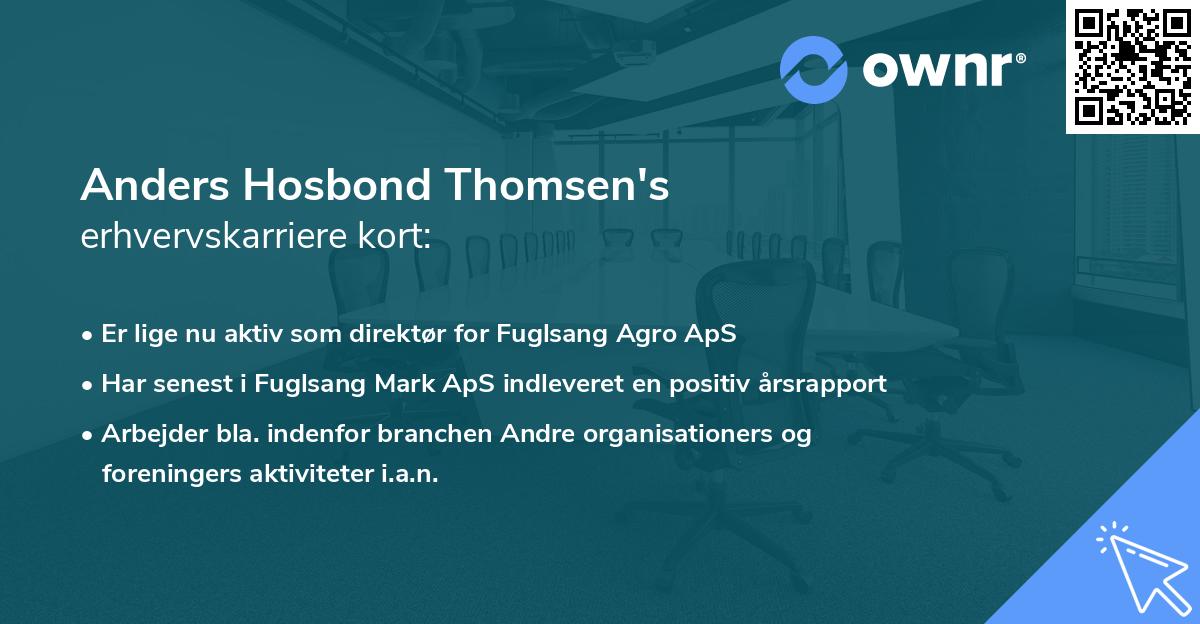 Anders Hosbond Thomsen's erhvervskarriere kort