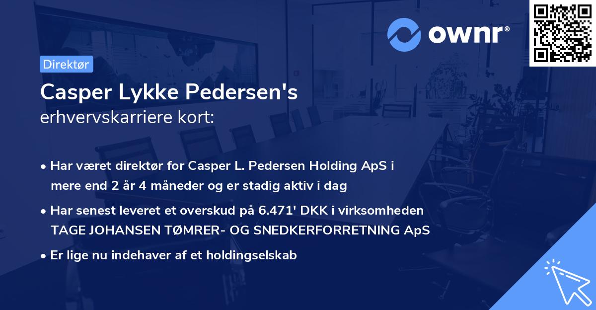 Casper Lykke Pedersen's erhvervskarriere kort