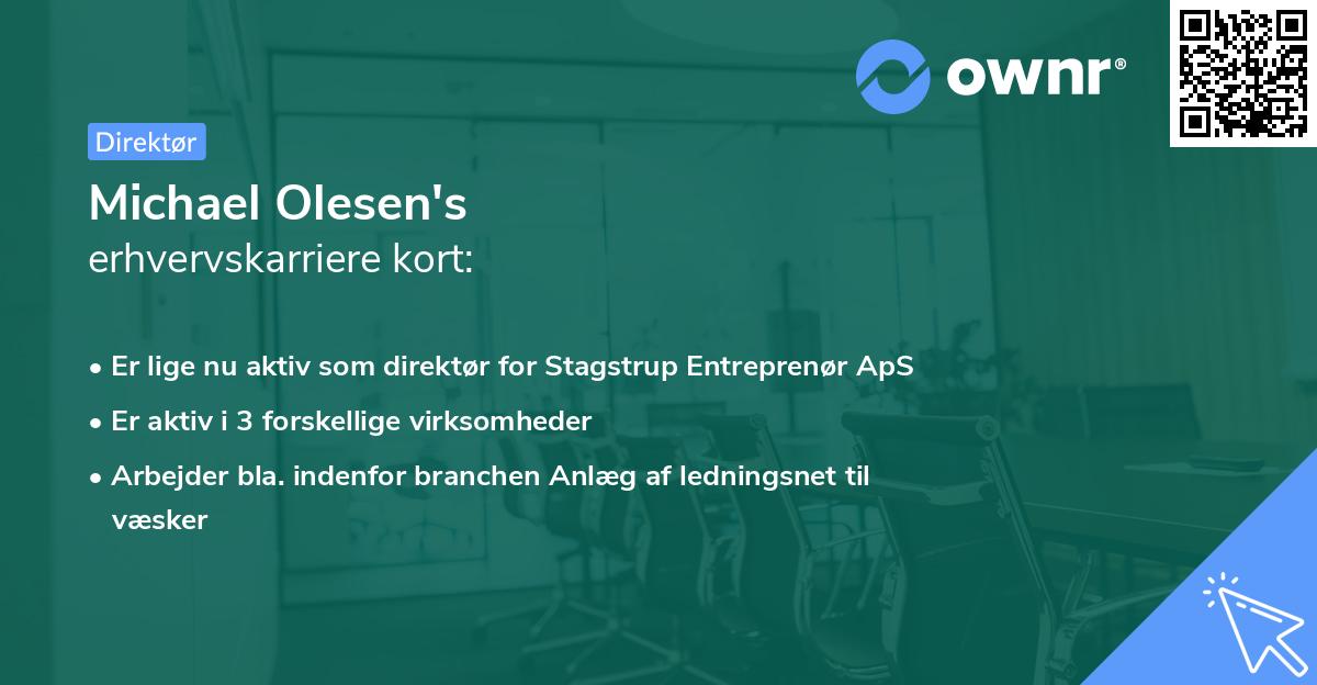 Michael Olesen's erhvervskarriere kort