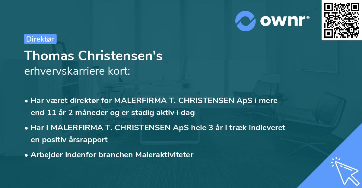 Thomas Christensen's erhvervskarriere kort