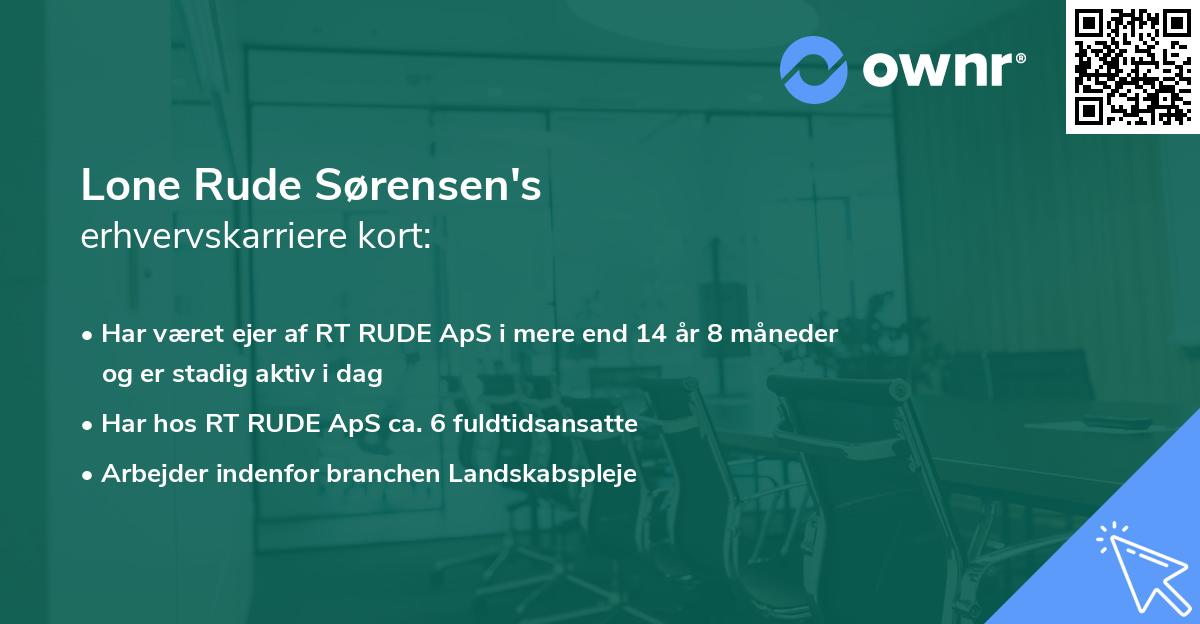 Lone Rude Sørensen's erhvervskarriere kort