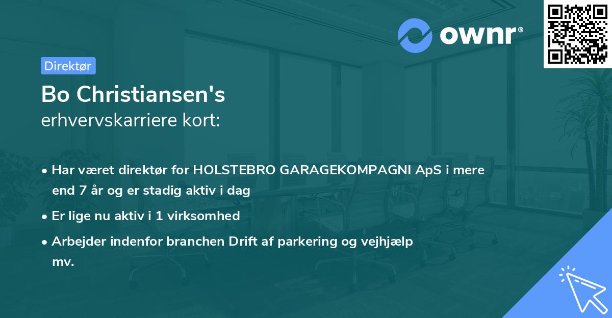 Bo Christiansen's erhvervskarriere kort