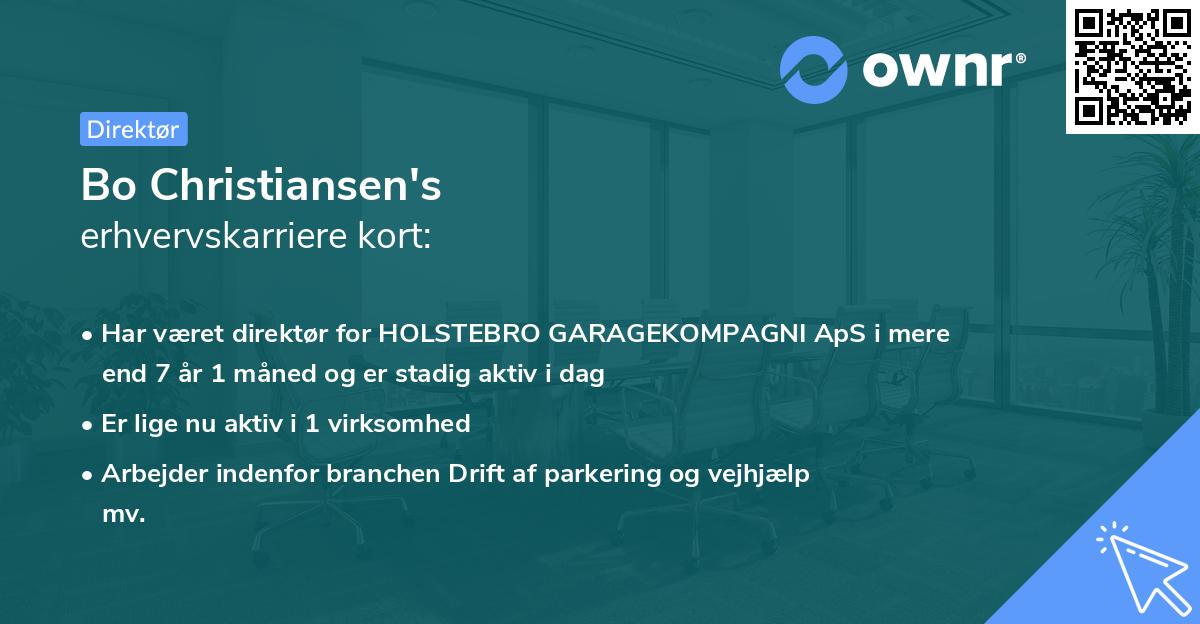 Bo Christiansen's erhvervskarriere kort