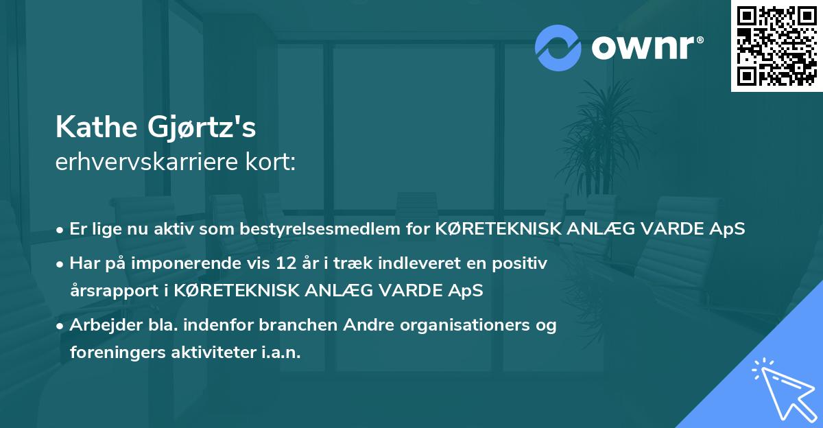 Kathe Gjørtz's erhvervskarriere kort