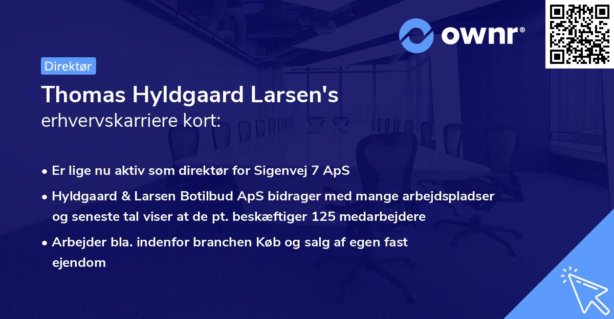 Thomas Hyldgaard Larsen's erhvervskarriere kort