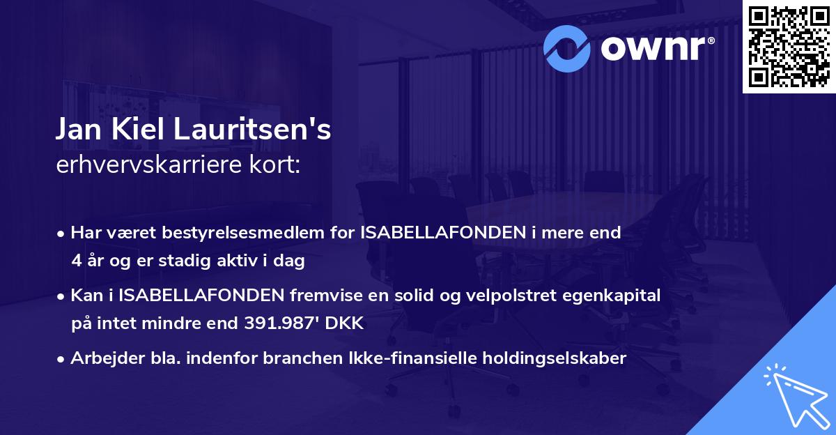 Jan Kiel Lauritsen's erhvervskarriere kort