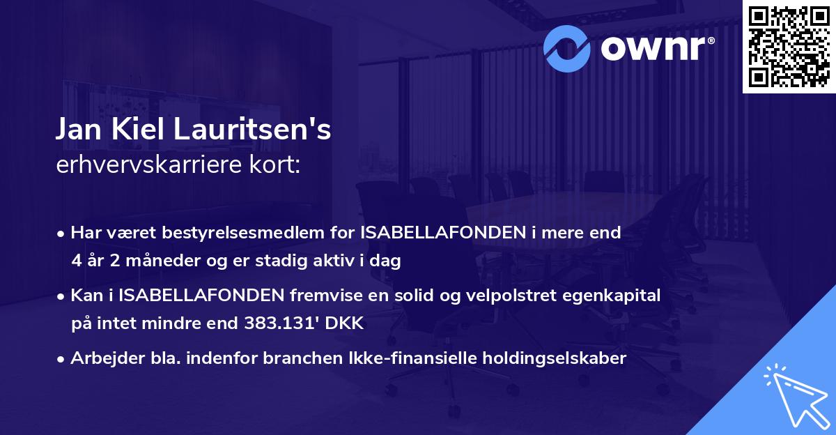 Jan Kiel Lauritsen's erhvervskarriere kort