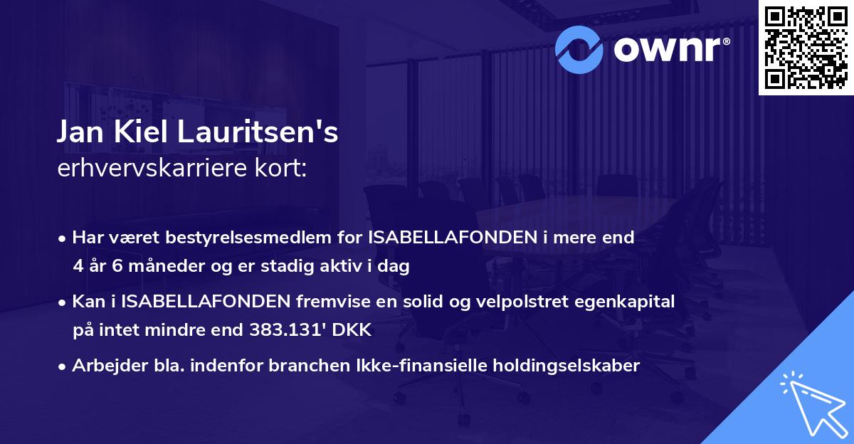 Jan Kiel Lauritsen's erhvervskarriere kort