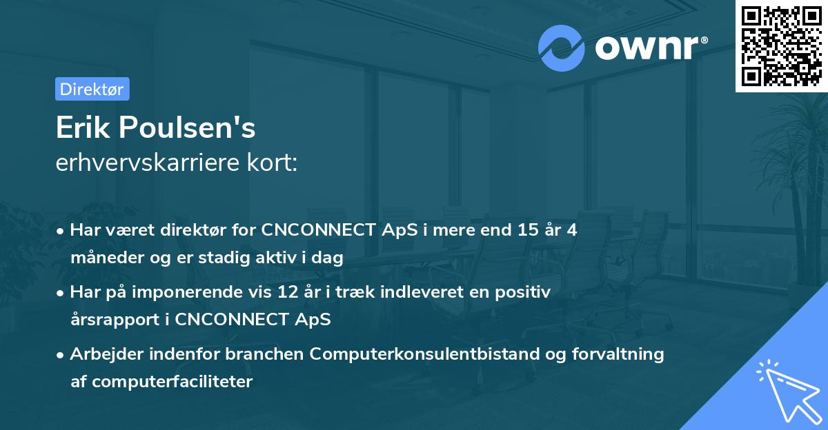 Erik Poulsen's erhvervskarriere kort