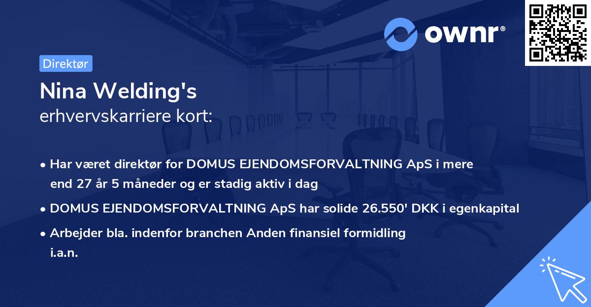 Nina Welding's erhvervskarriere kort