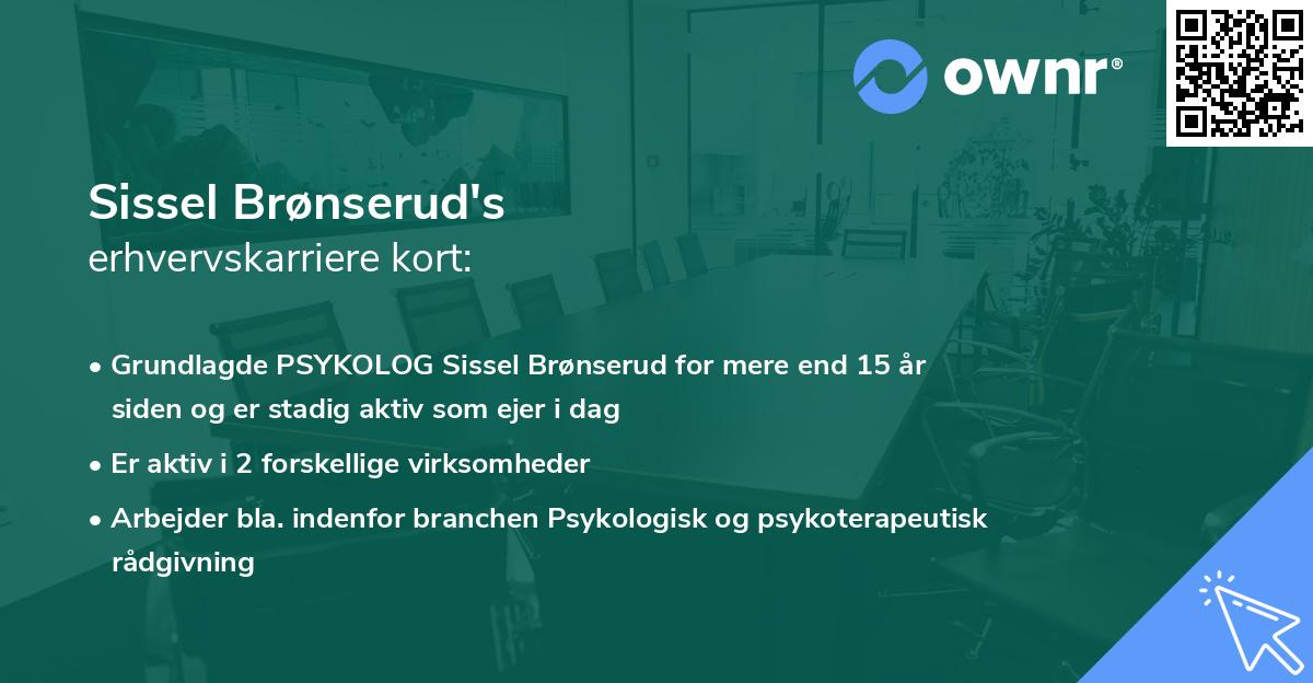 Sissel Brønserud's erhvervskarriere kort