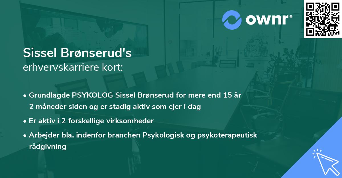 Sissel Brønserud's erhvervskarriere kort