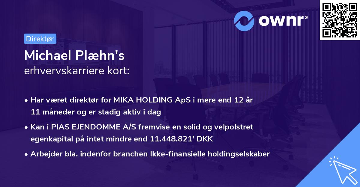 Michael Plæhn's erhvervskarriere kort