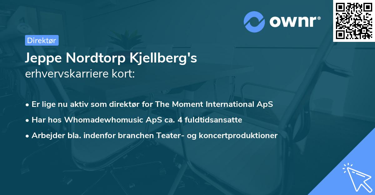 Jeppe Nordtorp Kjellberg's erhvervskarriere kort
