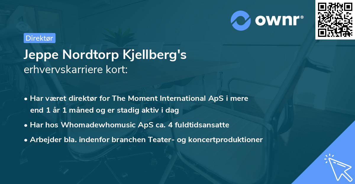 Jeppe Nordtorp Kjellberg's erhvervskarriere kort
