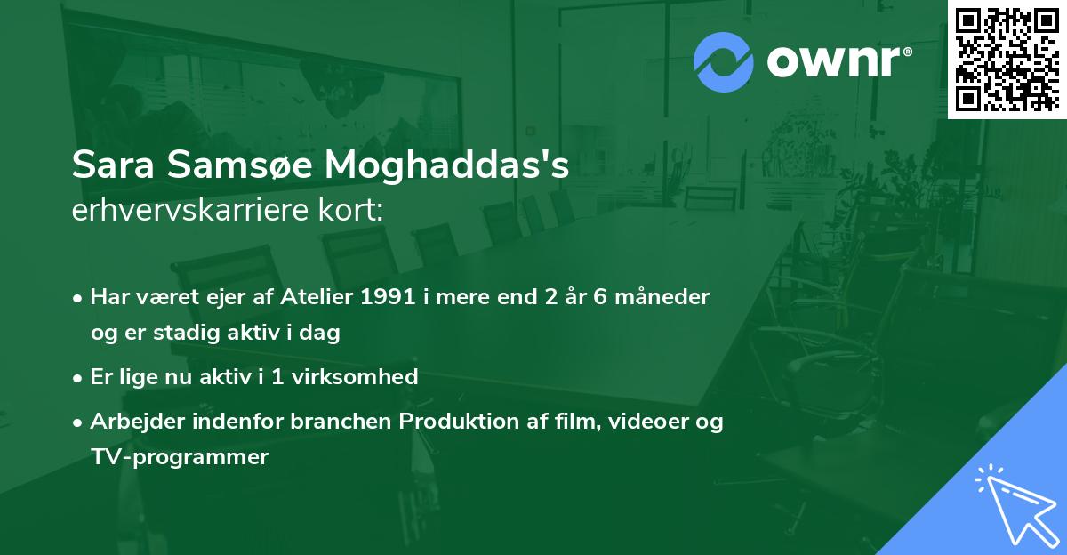 Sara Samsøe Moghaddas's erhvervskarriere kort