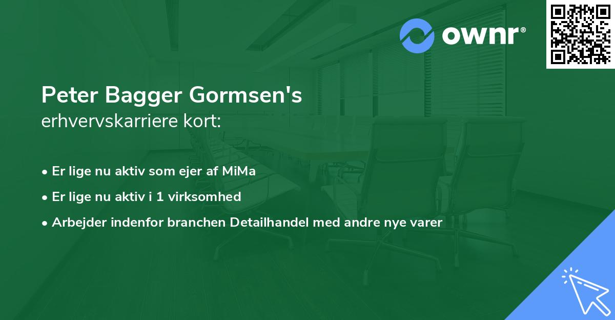 Peter Bagger Gormsen's erhvervskarriere kort