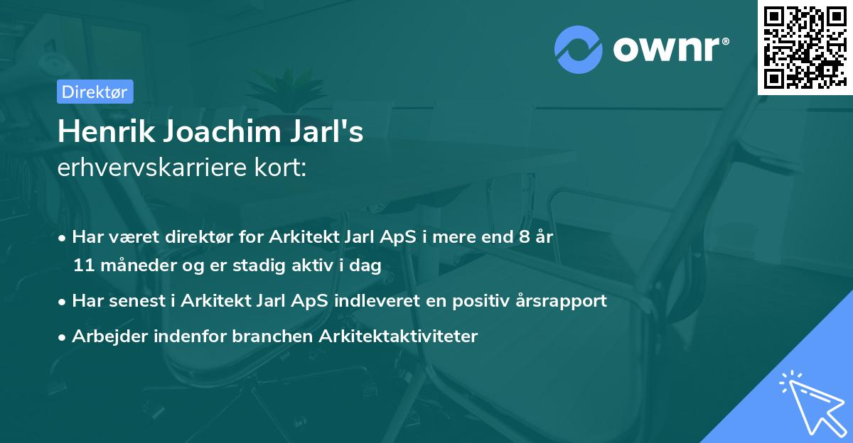 Henrik Joachim Jarl's erhvervskarriere kort