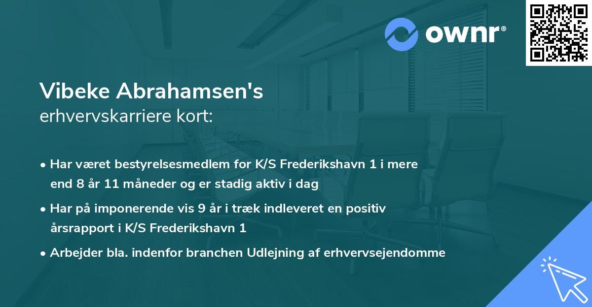 Vibeke Abrahamsen's erhvervskarriere kort