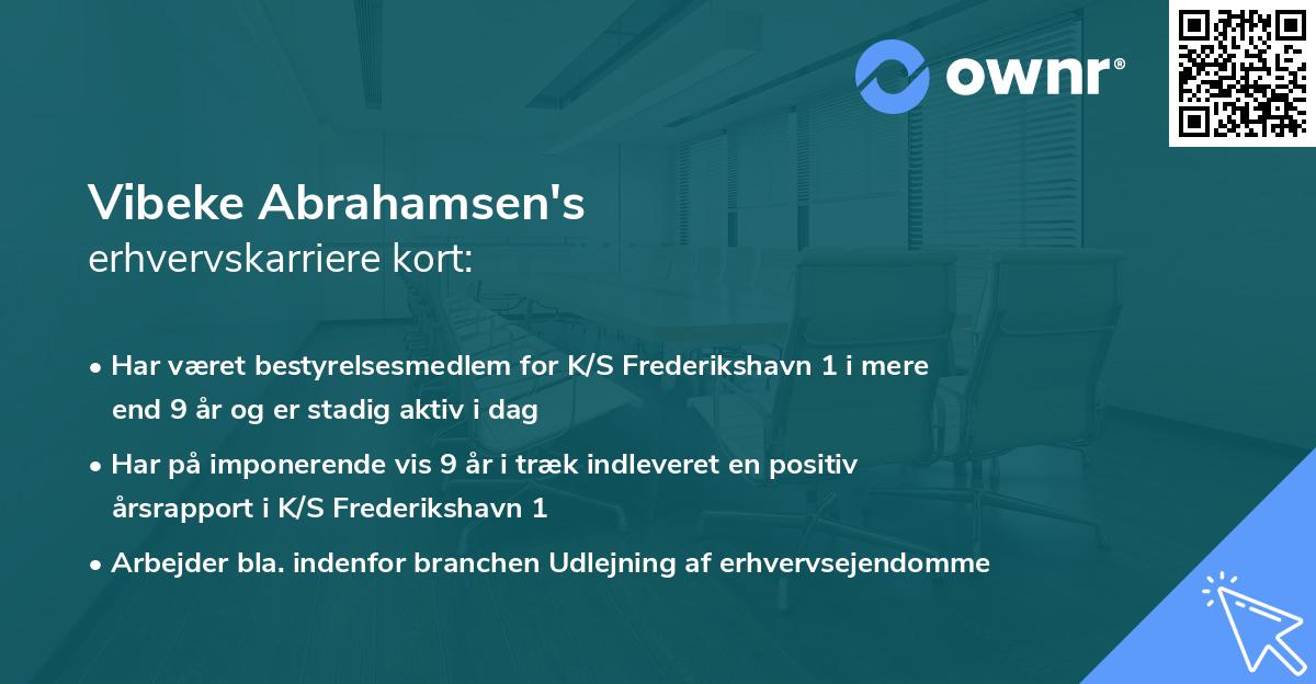Vibeke Abrahamsen's erhvervskarriere kort