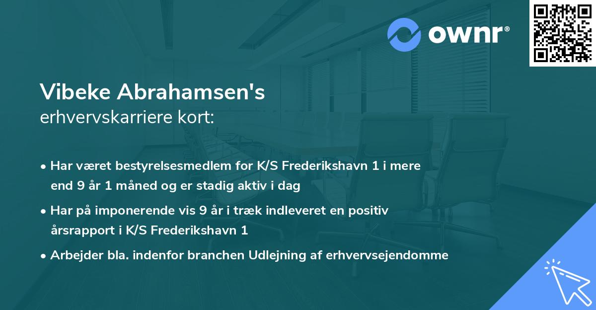 Vibeke Abrahamsen's erhvervskarriere kort