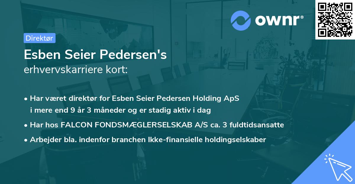 Esben Seier Pedersen's erhvervskarriere kort