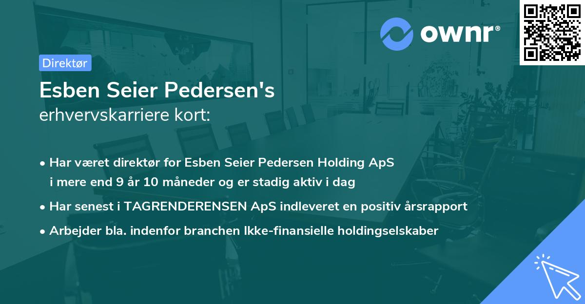 Esben Seier Pedersen's erhvervskarriere kort
